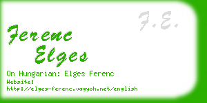 ferenc elges business card